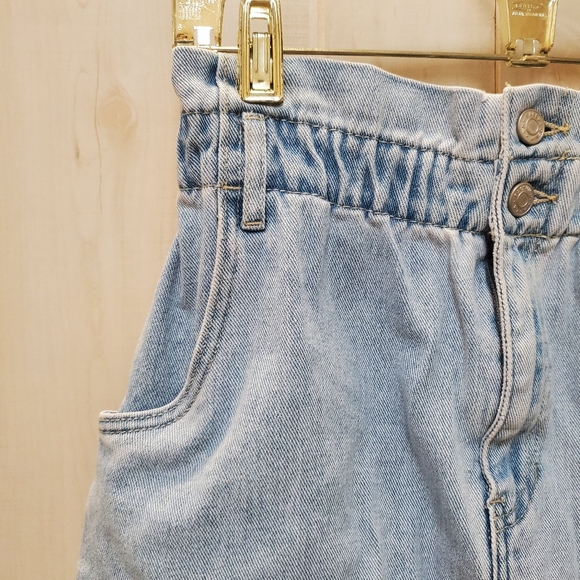 PAC SUN Denim Mini Skirt Paperbag Waist Like NEW Size Lg - Picture 4 of 10